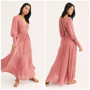Free People Wednesday Lace Up Smocked Maxi